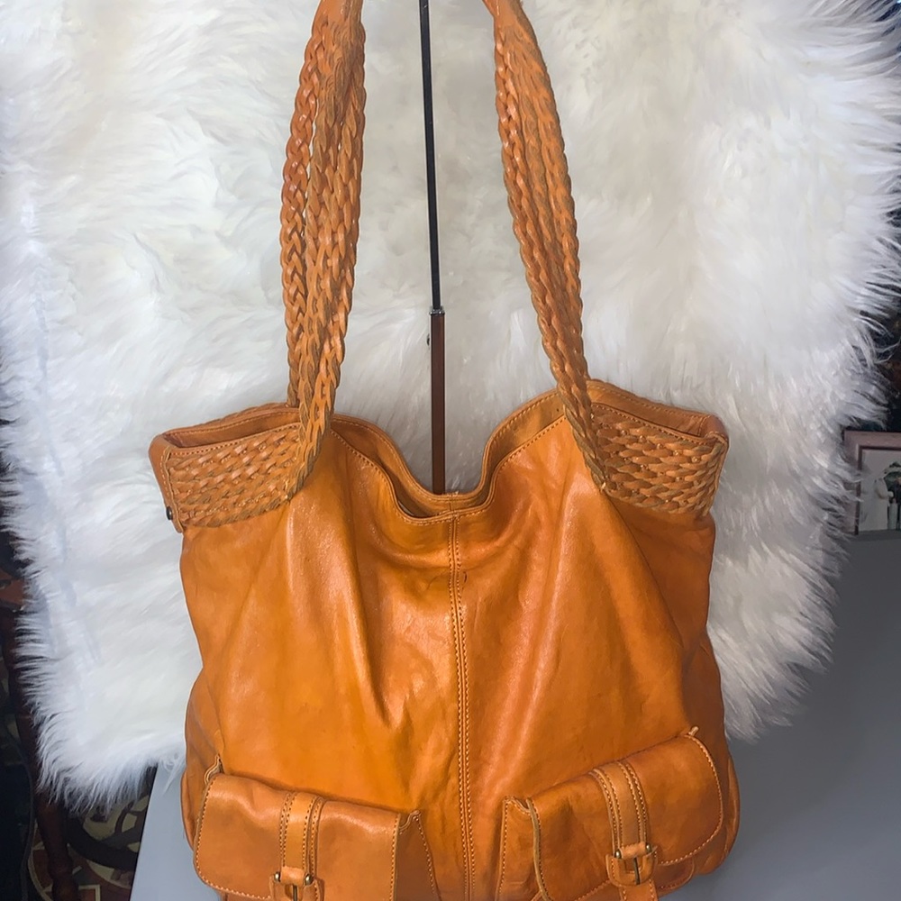 Hobo shoulder bag orange brownish